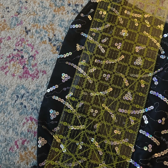 Black Iridescent Sequin Prom Formal Dress Long Gown, size 8 Full skirt,strapless - Picture 8 of 9